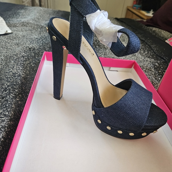 Missguided + Shoes - Elegant Denim High Heel Sandals